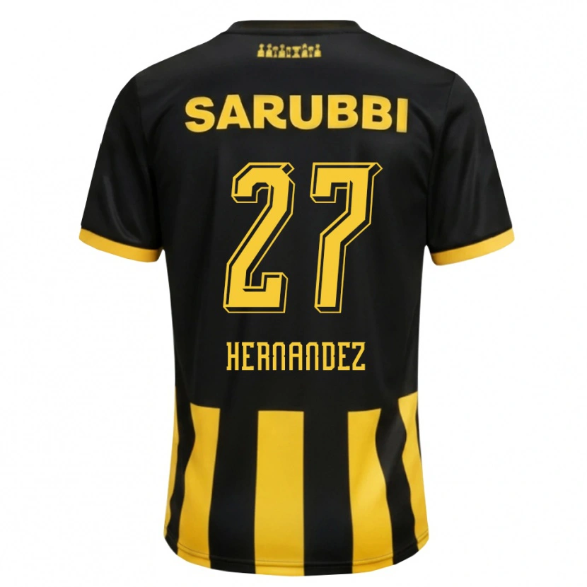 Danxen Heren Lucas Hernández #27 Zwart Geel Thuisshirt Thuistenue 2026/27 T-Shirt