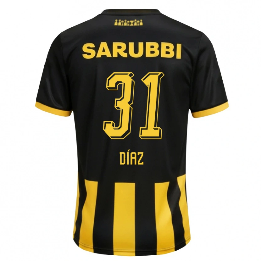 Danxen Heren Leandro Díaz #31 Zwart Geel Thuisshirt Thuistenue 2026/27 T-Shirt