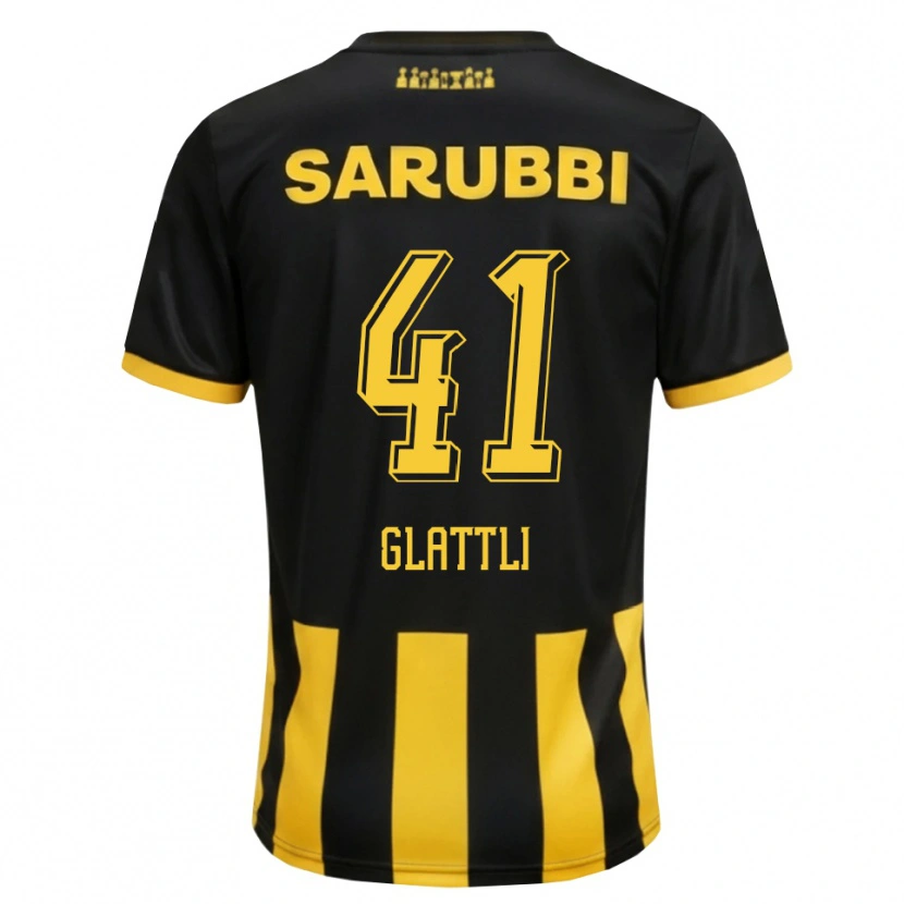 Danxen Heren Tiago Glattli #41 Zwart Geel Thuisshirt Thuistenue 2026/27 T-Shirt