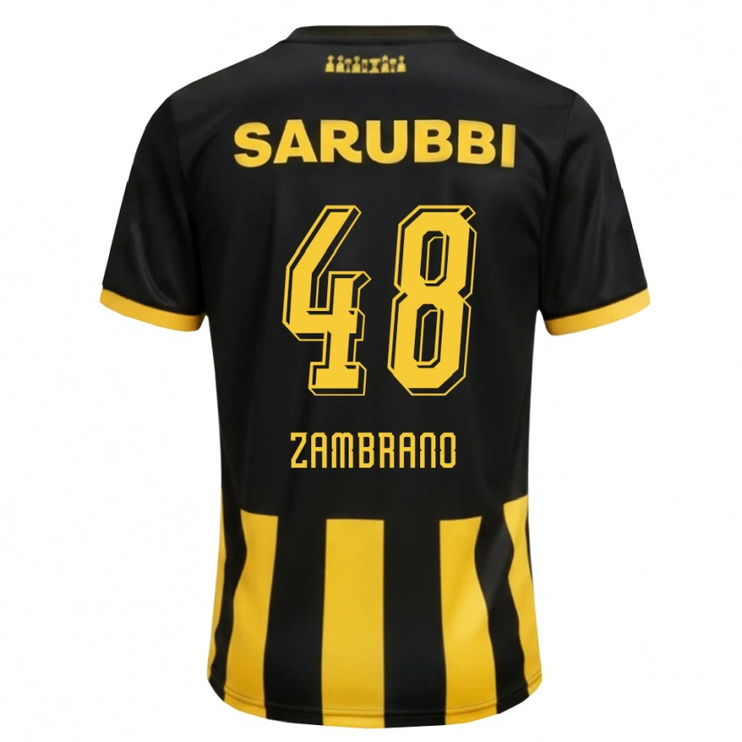 Danxen Heren Carlos Zambrano #48 Zwart Geel Thuisshirt Thuistenue 2026/27 T-Shirt