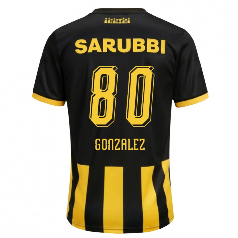 Danxen Heren Franco González #80 Zwart Geel Thuisshirt Thuistenue 2026/27 T-Shirt