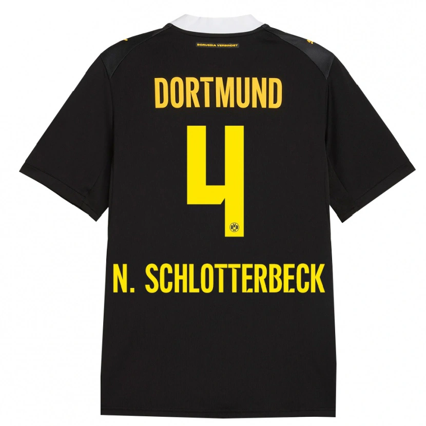 Danxen Heren Nico Schlotterbeck #4 Zwart Rood Geel Uitshirt Uittenue 2026/27 T-Shirt