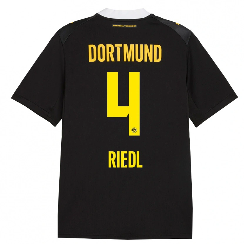 Danxen Heren Jan-Luca Riedl #4 Zwart Rood Geel Uitshirt Uittenue 2026/27 T-Shirt