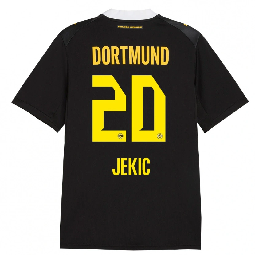 Danxen Heren Nikola Jekic #20 Zwart Rood Geel Uitshirt Uittenue 2026/27 T-Shirt