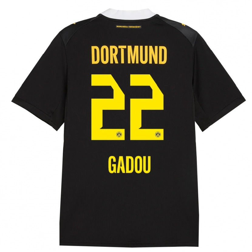 Danxen Heren Joane Gadou #22 Zwart Rood Geel Uitshirt Uittenue 2026/27 T-Shirt