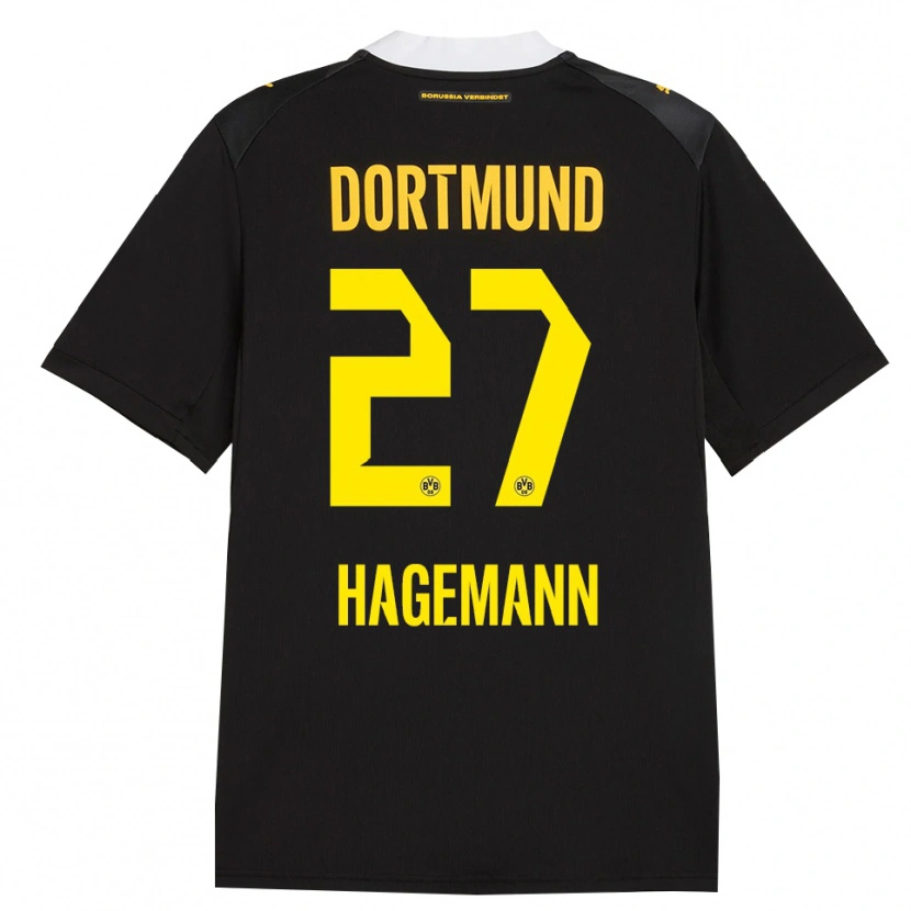 Danxen Heren Keron Hagemann #27 Zwart Rood Geel Uitshirt Uittenue 2026/27 T-Shirt