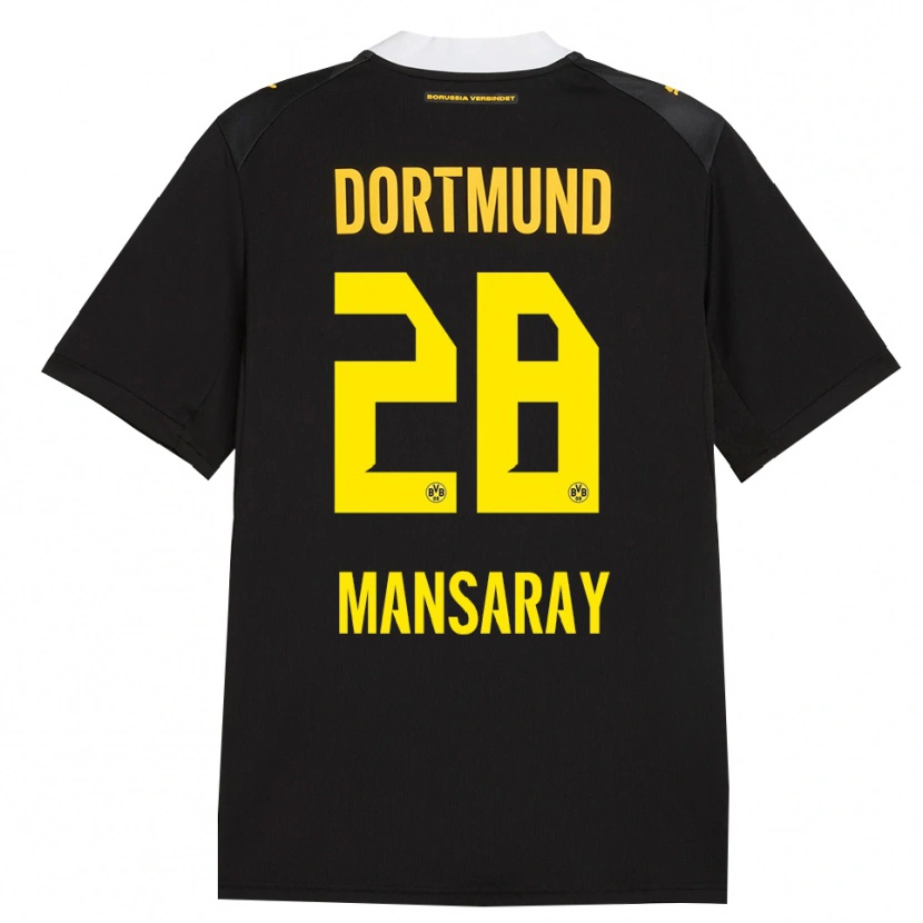 Danxen Heren Ismael Mansaray #28 Zwart Rood Geel Uitshirt Uittenue 2026/27 T-Shirt