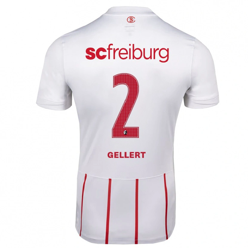 Danxen Heren Fabian Gellert #2 Wit Rood Geel Uitshirt Uittenue 2026/27 T-Shirt