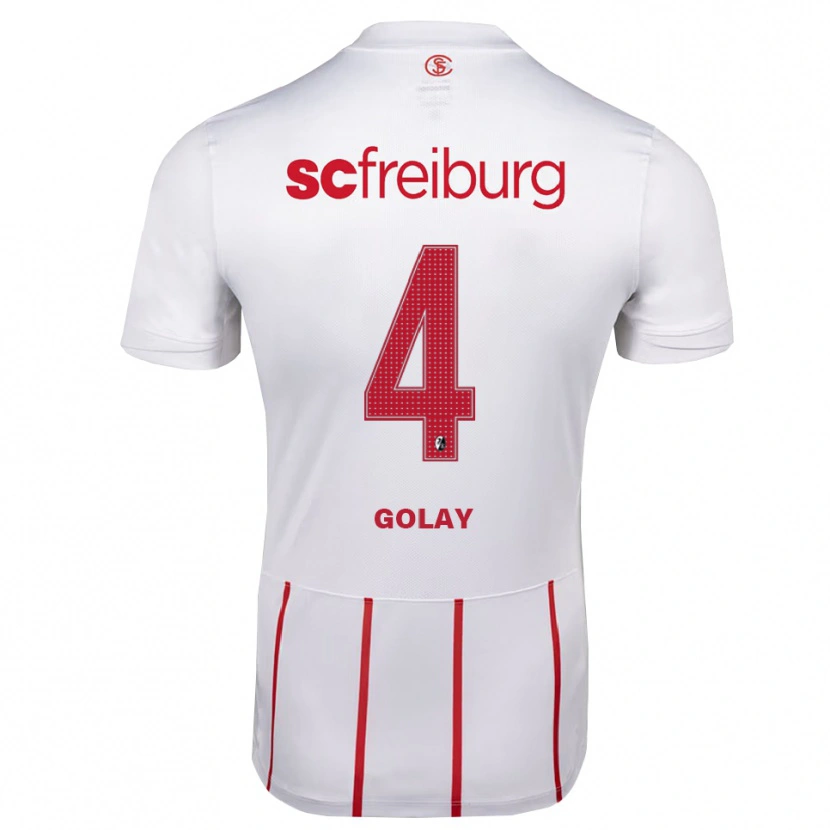 Danxen Heren Jonas Golay #4 Wit Rood Geel Uitshirt Uittenue 2026/27 T-Shirt
