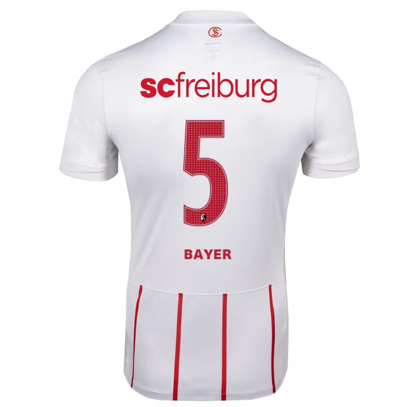 Danxen Heren Lennart Bayer #5 Wit Rood Geel Uitshirt Uittenue 2026/27 T-Shirt