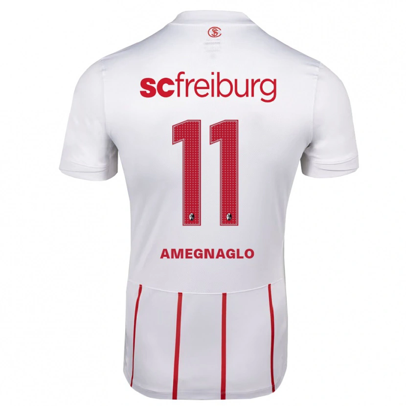 Danxen Heren David Amegnaglo #11 Wit Rood Geel Uitshirt Uittenue 2026/27 T-Shirt