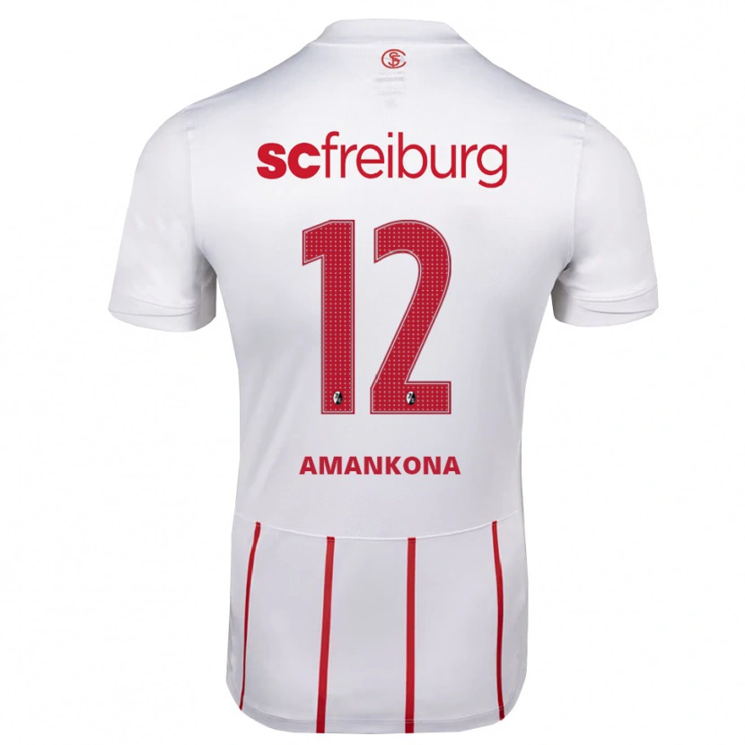 Danxen Heren Alvar Amankona #12 Wit Rood Geel Uitshirt Uittenue 2026/27 T-Shirt