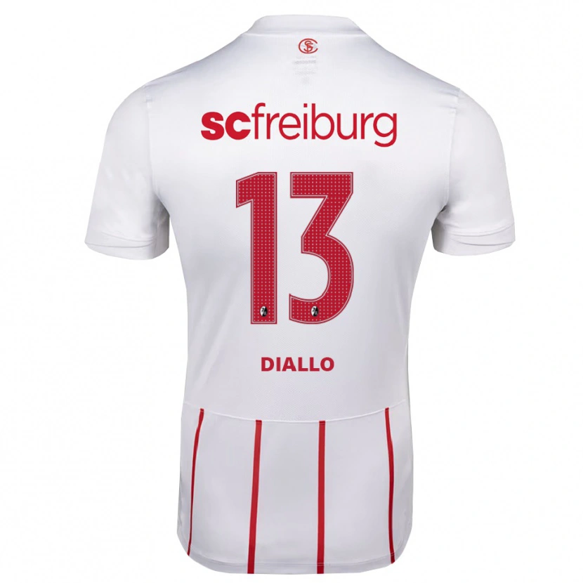 Danxen Heren Thierno Diallo #13 Wit Rood Geel Uitshirt Uittenue 2026/27 T-Shirt