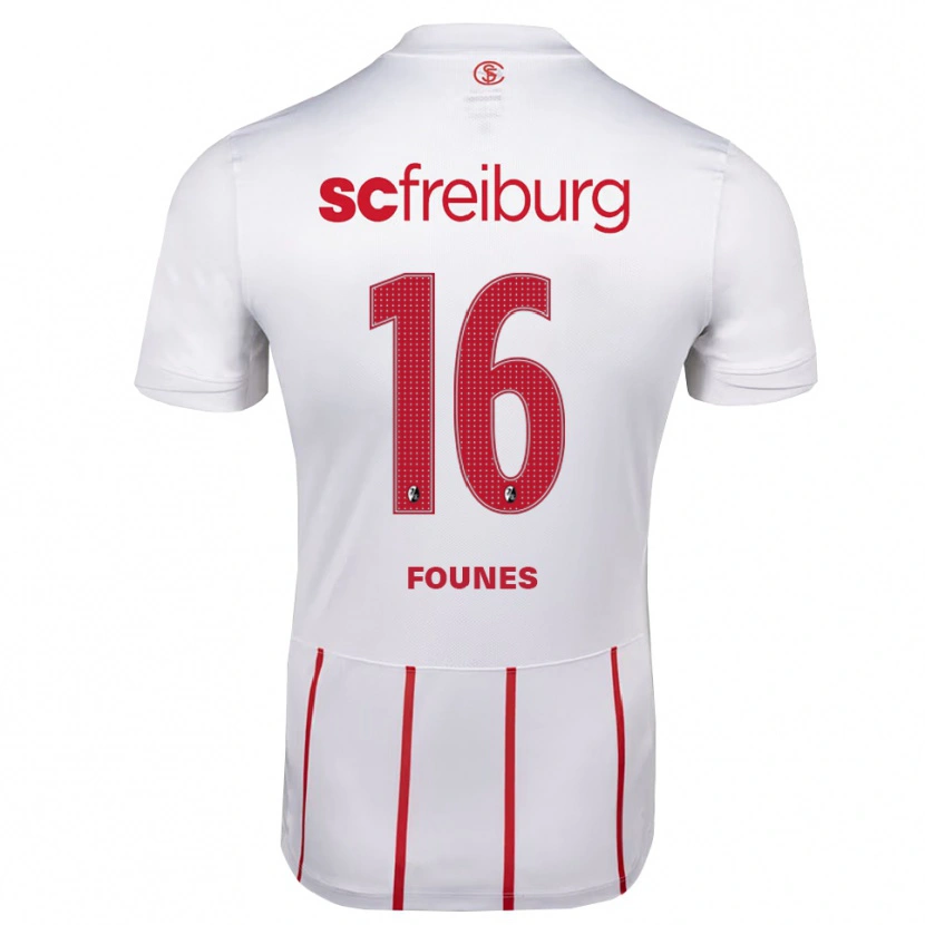 Danxen Heren Kevin Founes #16 Wit Rood Geel Uitshirt Uittenue 2026/27 T-Shirt