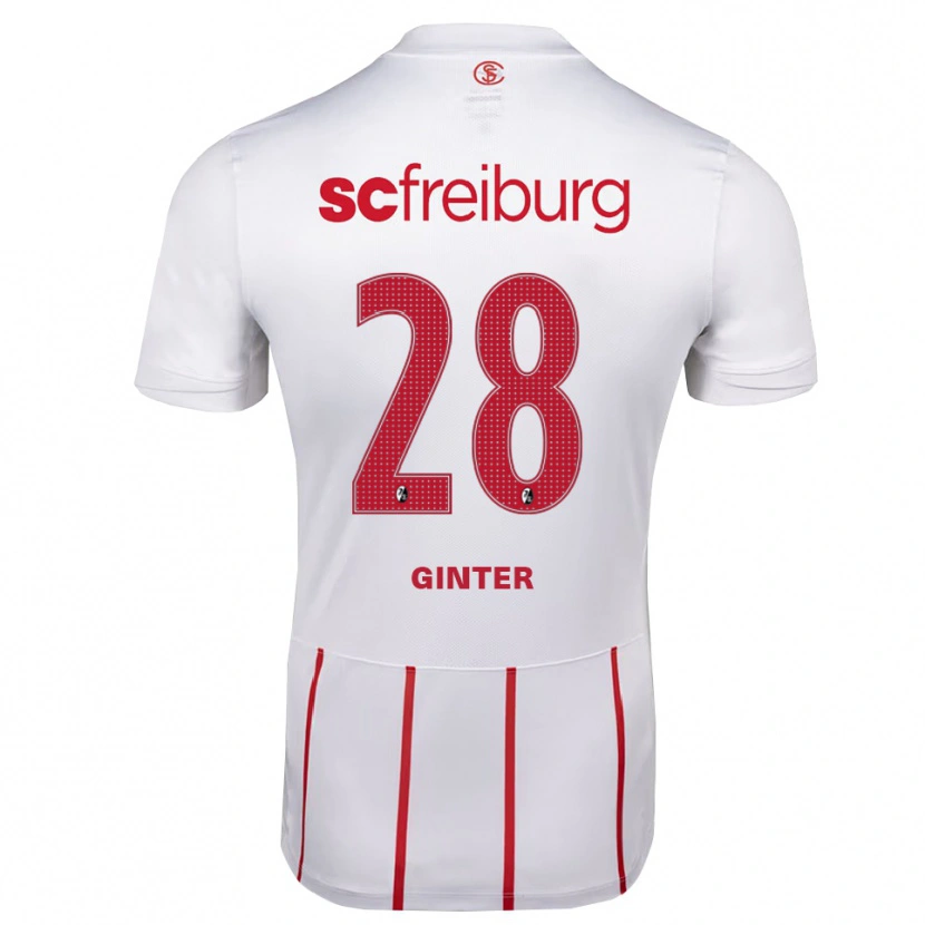 Danxen Heren Matthias Ginter #28 Wit Rood Geel Uitshirt Uittenue 2026/27 T-Shirt