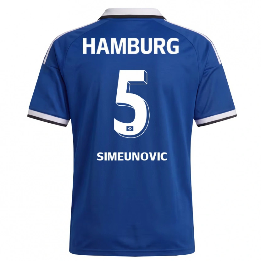 Danxen Heren Denis Simeunovic #5 Wit Blauw Uitshirt Uittenue 2026/27 T-Shirt
