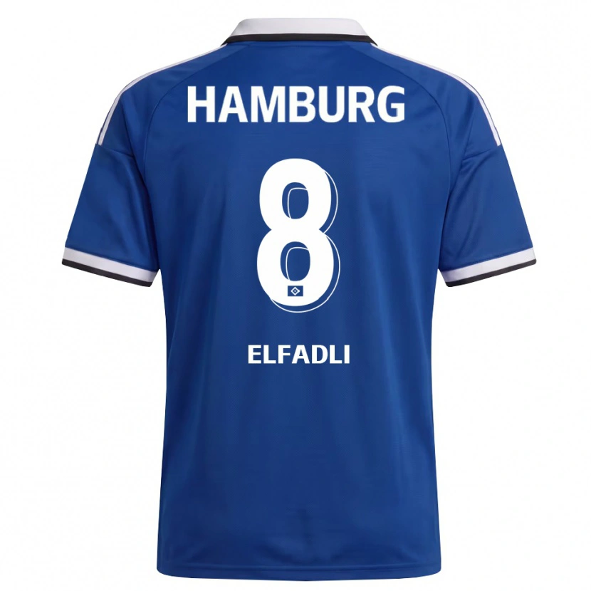 Danxen Heren Daniel Elfadli #8 Wit Blauw Uitshirt Uittenue 2026/27 T-Shirt
