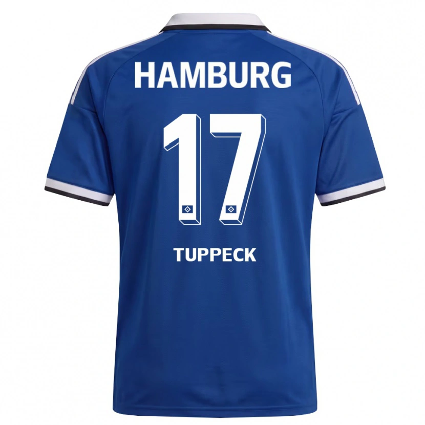 Danxen Heren Niklas Tuppeck #17 Wit Blauw Uitshirt Uittenue 2026/27 T-Shirt