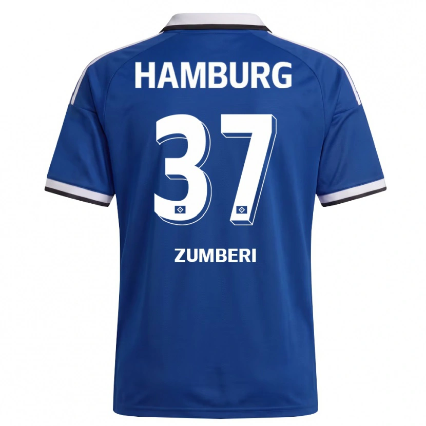 Danxen Heren Valon Zumberi #37 Wit Blauw Uitshirt Uittenue 2026/27 T-Shirt