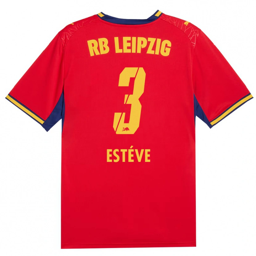 Danxen Heren Maxime Estève #3 Rood Geel Koninklijk Blauw Uitshirt Uittenue 2026/27 T-Shirt