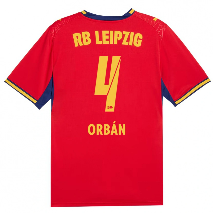 Danxen Heren Willi Orbán #4 Rood Geel Koninklijk Blauw Uitshirt Uittenue 2026/27 T-Shirt
