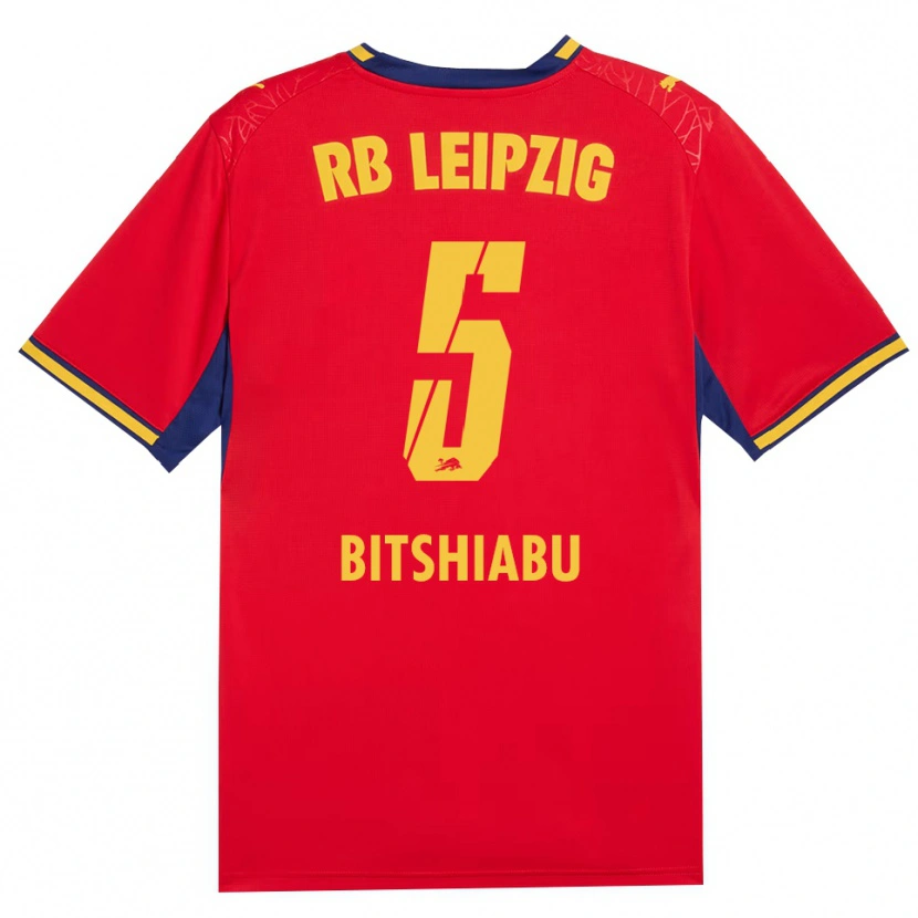 Danxen Heren El Chadaille Bitshiabu #5 Rood Geel Koninklijk Blauw Uitshirt Uittenue 2026/27 T-Shirt
