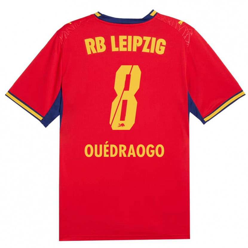Danxen Heren Assan Ouédraogo #8 Rood Geel Koninklijk Blauw Uitshirt Uittenue 2026/27 T-Shirt