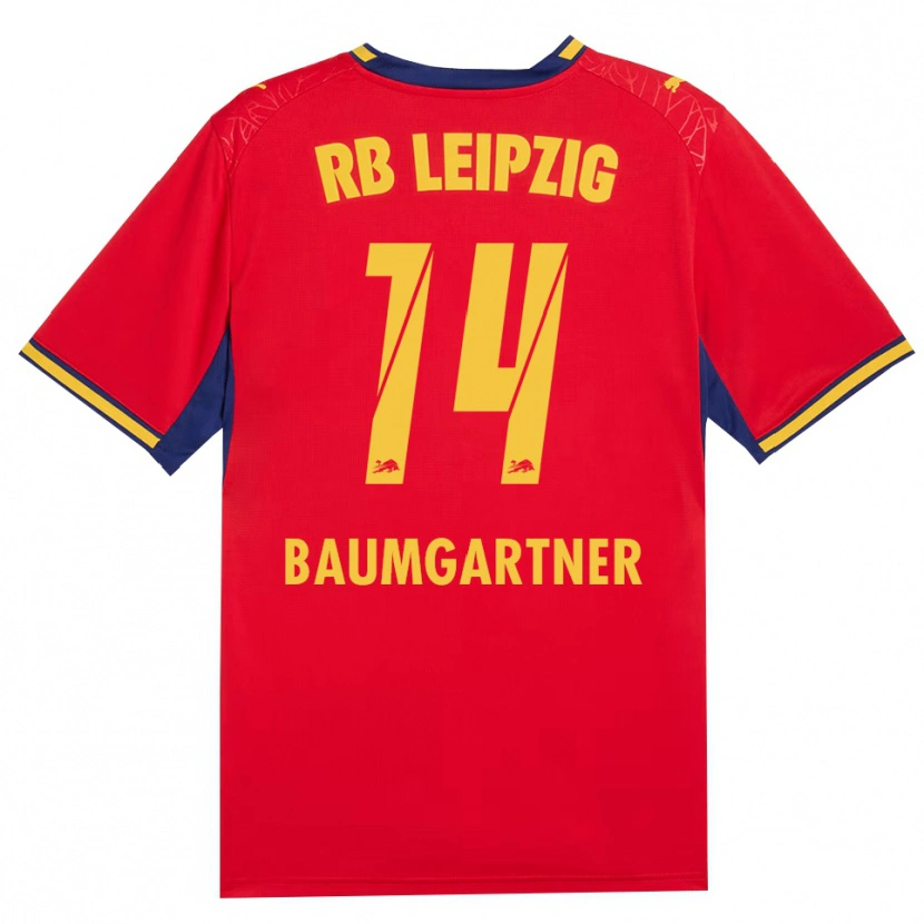 Danxen Heren Christoph Baumgartner #14 Rood Geel Koninklijk Blauw Uitshirt Uittenue 2026/27 T-Shirt