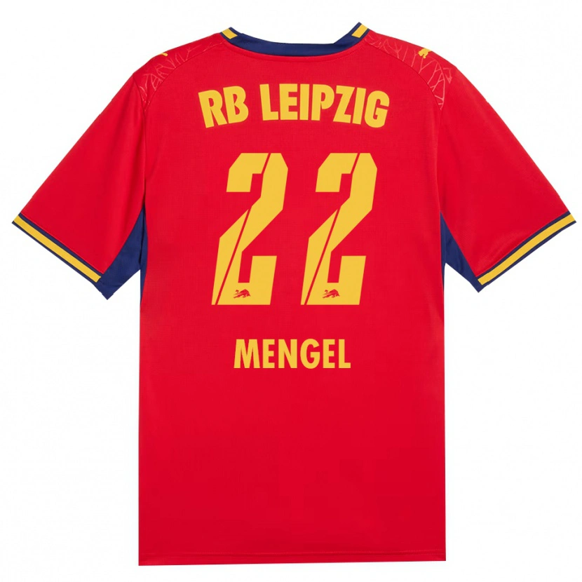 Danxen Heren Luca Mengel #22 Rood Geel Koninklijk Blauw Uitshirt Uittenue 2026/27 T-Shirt