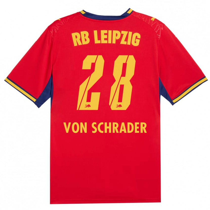 Danxen Heren Lina Von Schrader #28 Rood Geel Koninklijk Blauw Uitshirt Uittenue 2026/27 T-Shirt