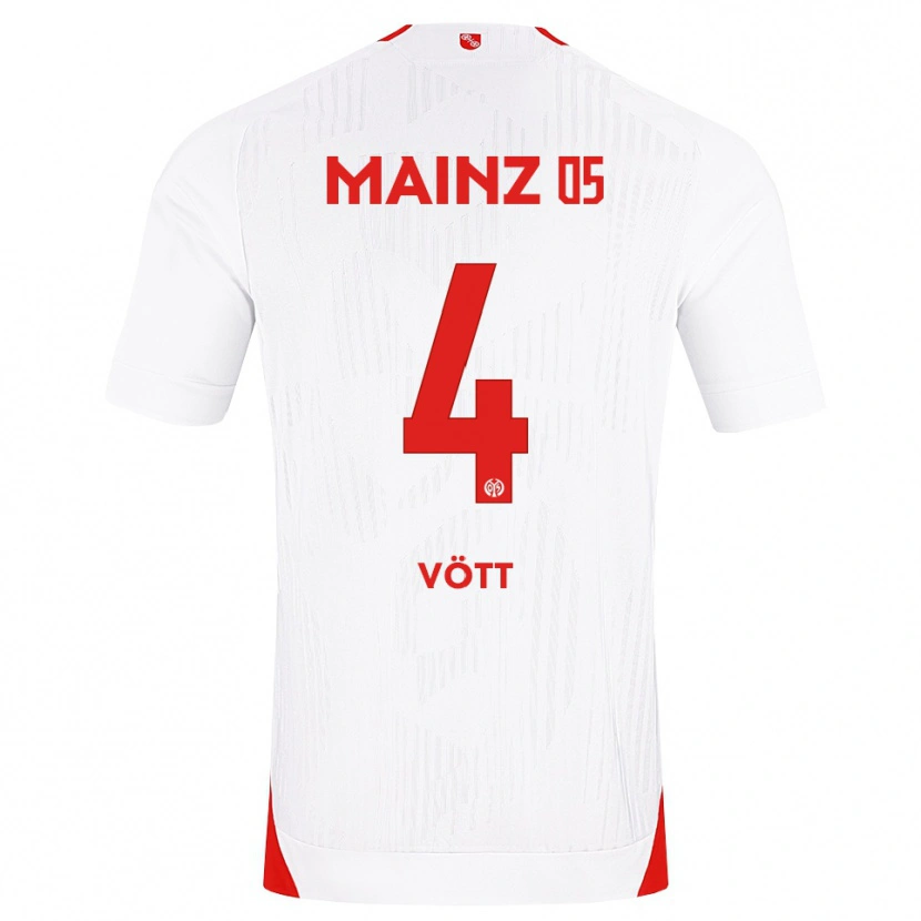 Danxen Heren Jakob Vött #4 Wit Rood Geel Uitshirt Uittenue 2026/27 T-Shirt