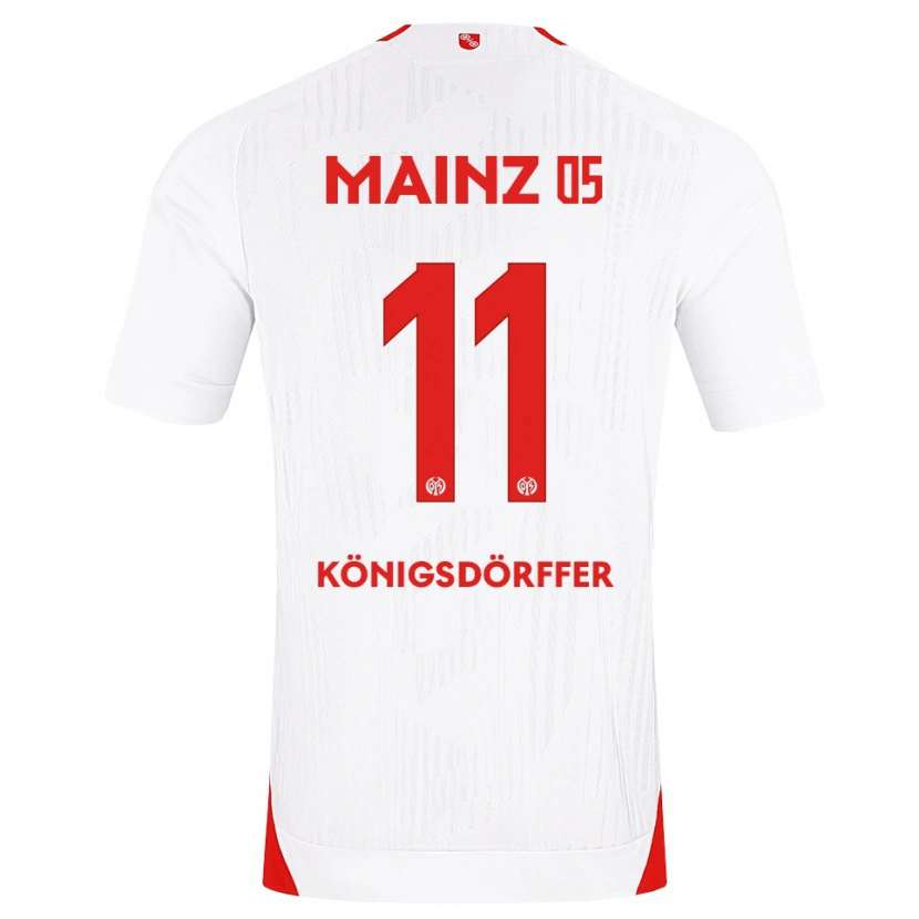 Danxen Heren Ransford Königsdörffer #11 Wit Rood Geel Uitshirt Uittenue 2026/27 T-Shirt
