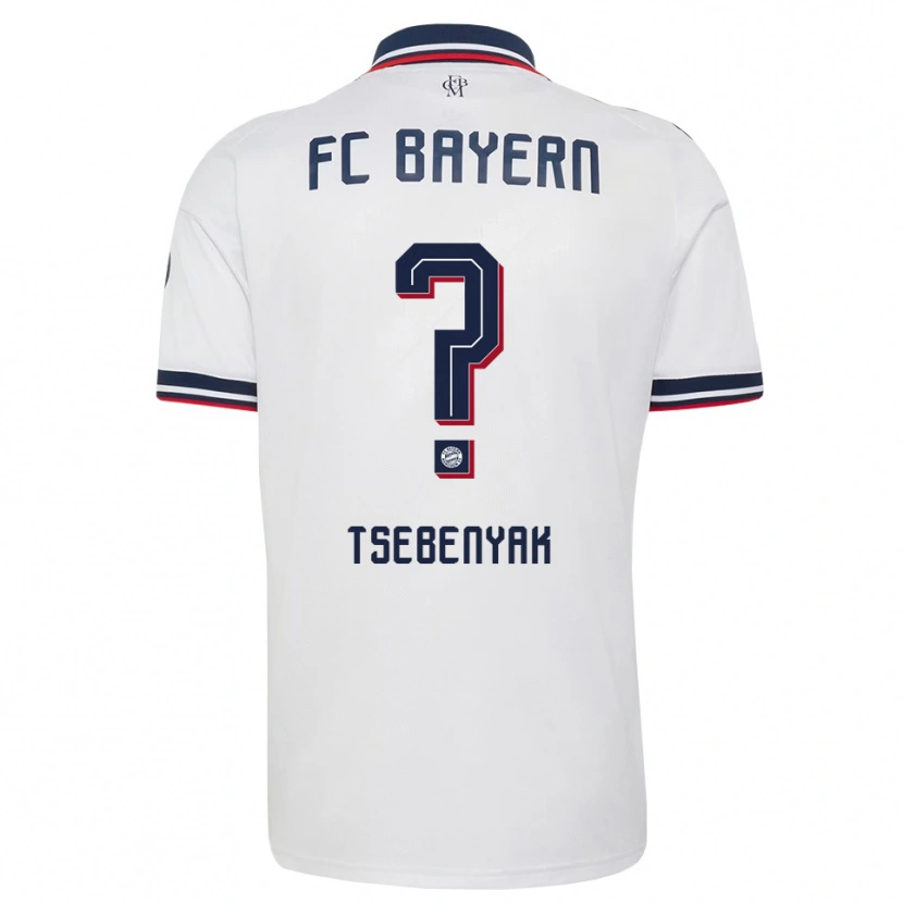 Danxen Heren Dmytro Tsebenyak #0 Wit Grijs Rood Uitshirt Uittenue 2026/27 T-Shirt