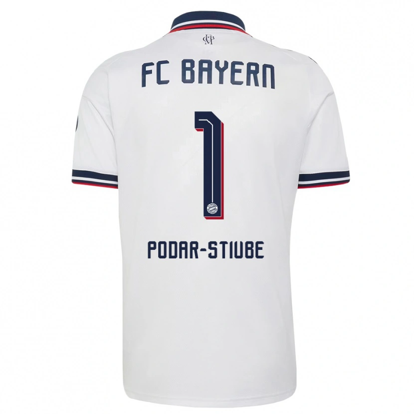 Danxen Heren David Podar-Stiube #1 Wit Grijs Rood Uitshirt Uittenue 2026/27 T-Shirt