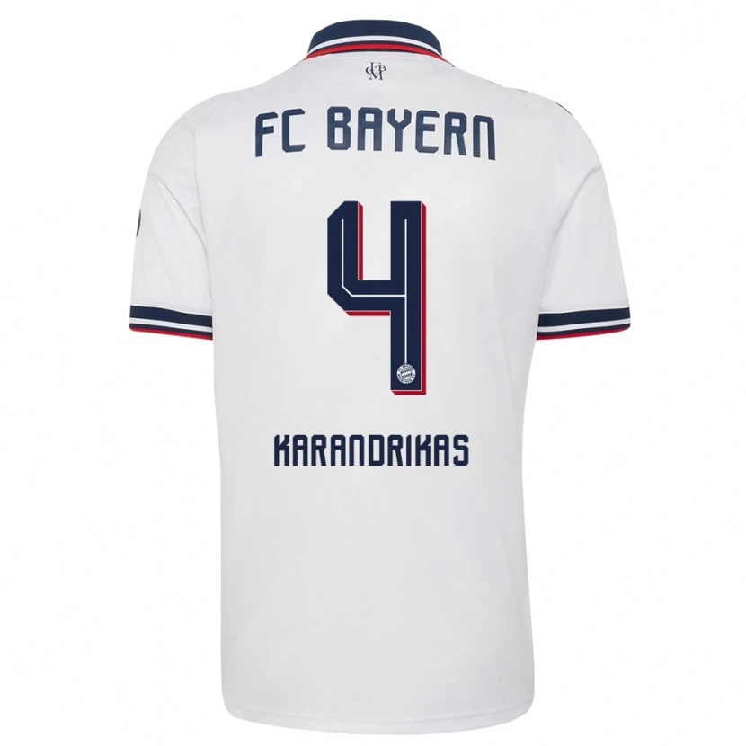 Danxen Heren Konstantinos Karandrikas #4 Wit Grijs Rood Uitshirt Uittenue 2026/27 T-Shirt