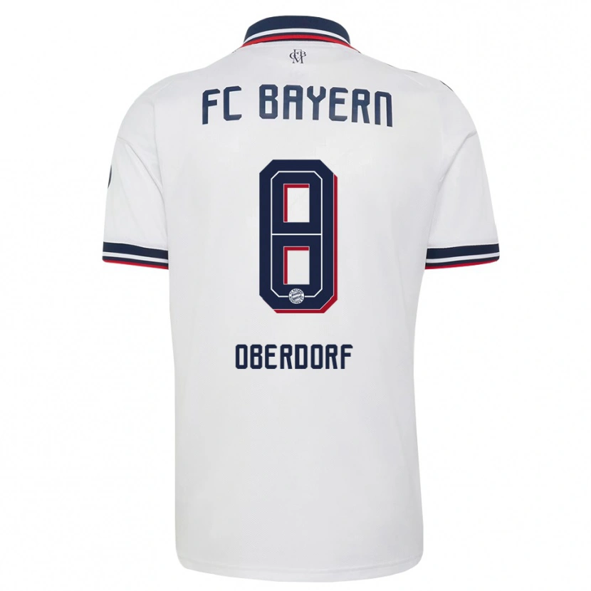 Danxen Heren Lena Oberdorf #8 Wit Grijs Rood Uitshirt Uittenue 2026/27 T-Shirt