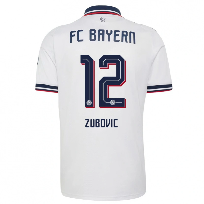 Danxen Heren Deni Zubovic #12 Wit Grijs Rood Uitshirt Uittenue 2026/27 T-Shirt