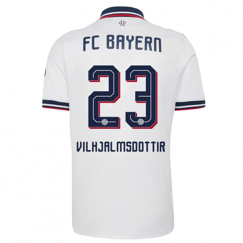 Danxen Heren Karolina Lea Vilhjalmsdottir #23 Wit Grijs Rood Uitshirt Uittenue 2026/27 T-Shirt