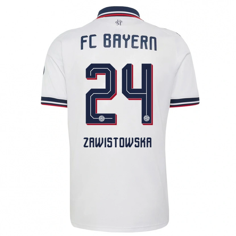 Danxen Heren Weronika Zawistowska #24 Wit Grijs Rood Uitshirt Uittenue 2026/27 T-Shirt