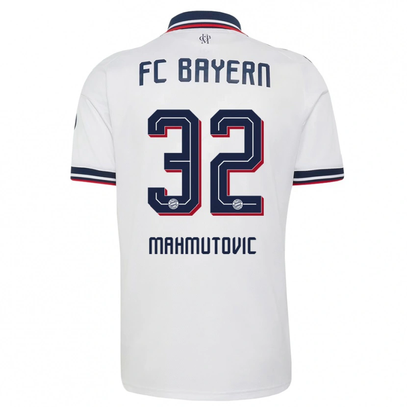 Danxen Heren Ena Mahmutovic #32 Wit Grijs Rood Uitshirt Uittenue 2026/27 T-Shirt