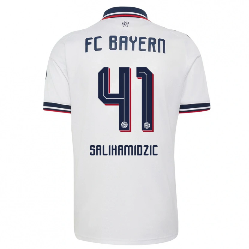 Danxen Heren Nick Salihamidzic #41 Wit Grijs Rood Uitshirt Uittenue 2026/27 T-Shirt
