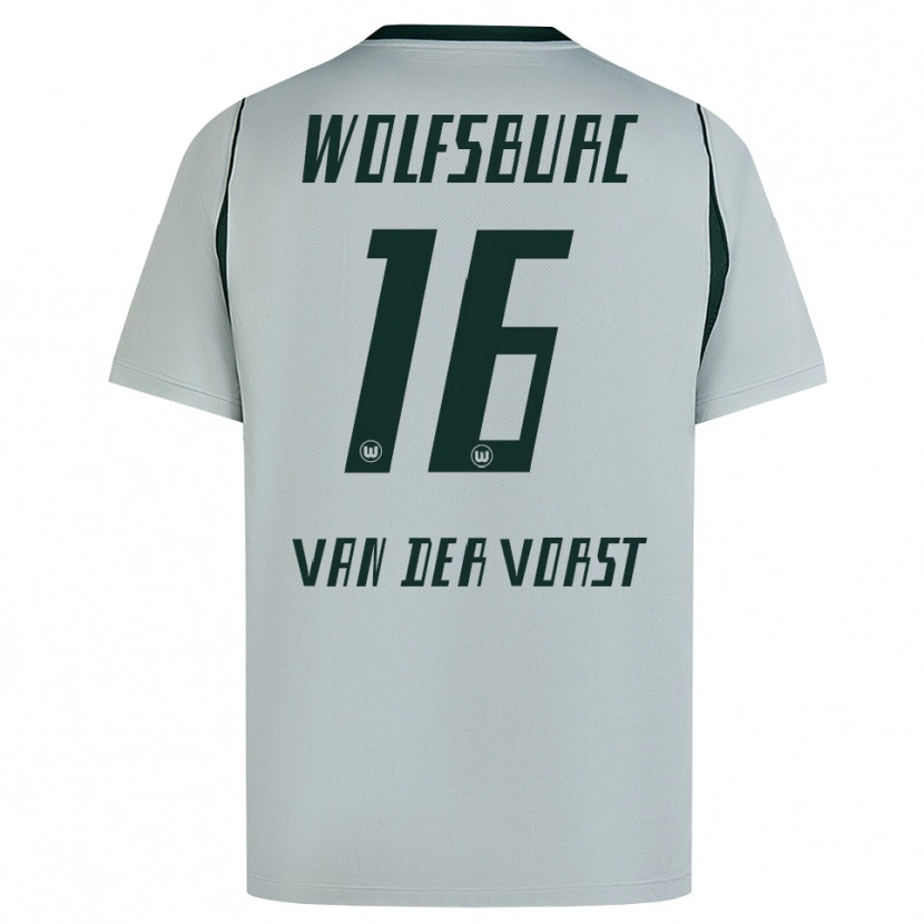 Danxen Heren Fynn Van Der Vorst #16 Grijs Groen Uitshirt Uittenue 2026/27 T-Shirt