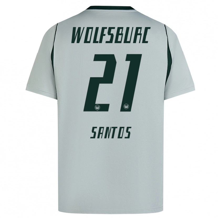 Danxen Heren Leonardo Santos #21 Grijs Groen Uitshirt Uittenue 2026/27 T-Shirt