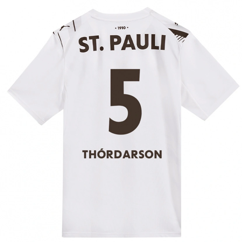 Danxen Heren Gísli Thórdarson #5 Cafe Wit Rood Uitshirt Uittenue 2026/27 T-Shirt