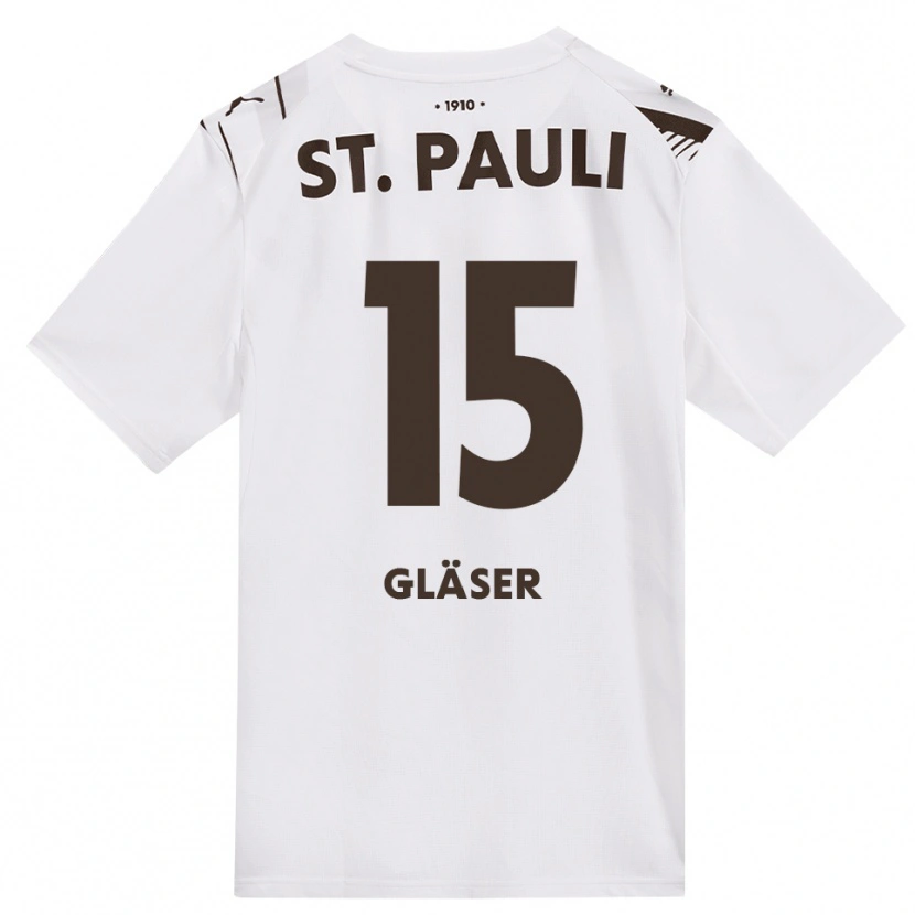 Danxen Heren Julian Gläser #15 Cafe Wit Rood Uitshirt Uittenue 2026/27 T-Shirt