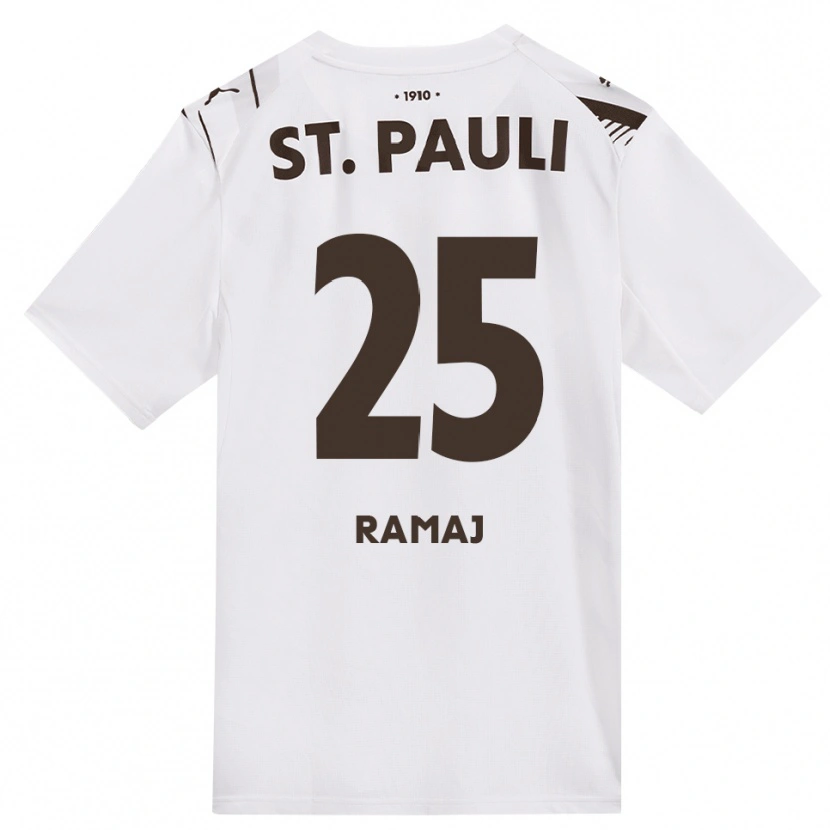 Danxen Heren Leotrim Ramaj #25 Cafe Wit Rood Uitshirt Uittenue 2026/27 T-Shirt