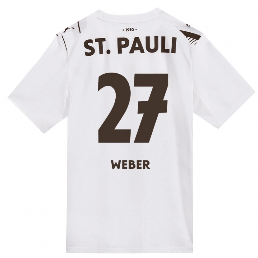 Danxen Heren Hugo Weber #27 Cafe Wit Rood Uitshirt Uittenue 2026/27 T-Shirt