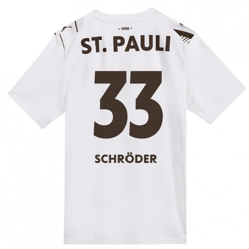 Danxen Heren Lennard Schröder #33 Cafe Wit Rood Uitshirt Uittenue 2026/27 T-Shirt