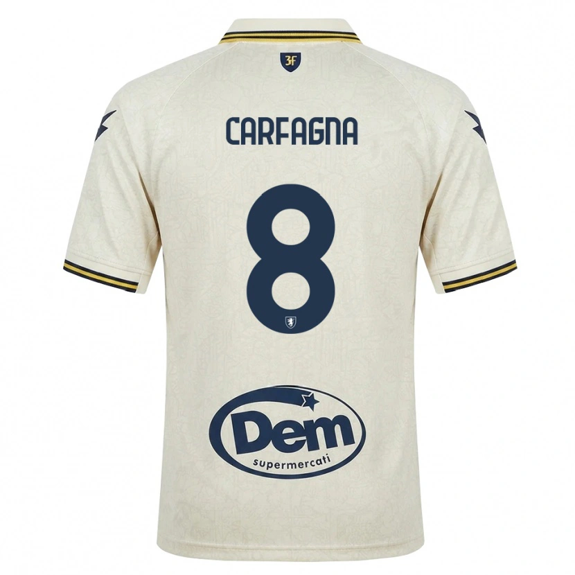 Danxen Heren Matteo Carfagna #8 Oldlace Geel Zwart Uitshirt Uittenue 2026/27 T-Shirt