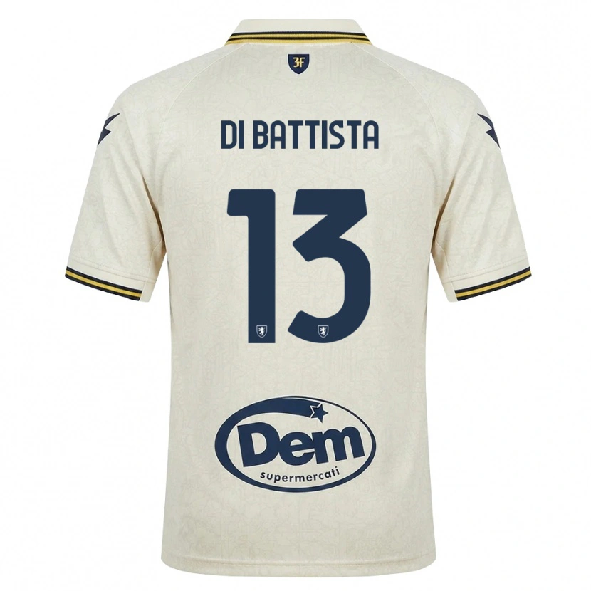 Danxen Heren Cristiano Di Battista #13 Oldlace Geel Zwart Uitshirt Uittenue 2026/27 T-Shirt